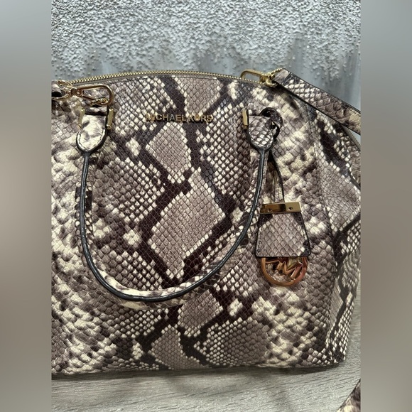 Michael Kors Large Embossed Leather Satchel Snakeskin - Picture 3 of 11